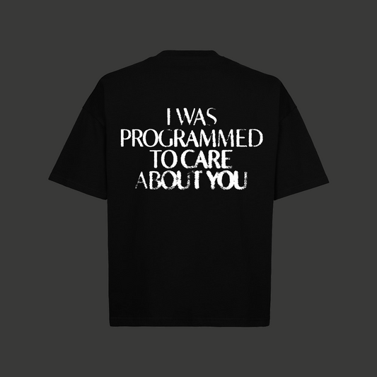 Oversized Boxy Lettering Tee - Black