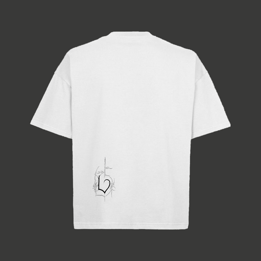 Oversized Boxy Lettering Tee - White