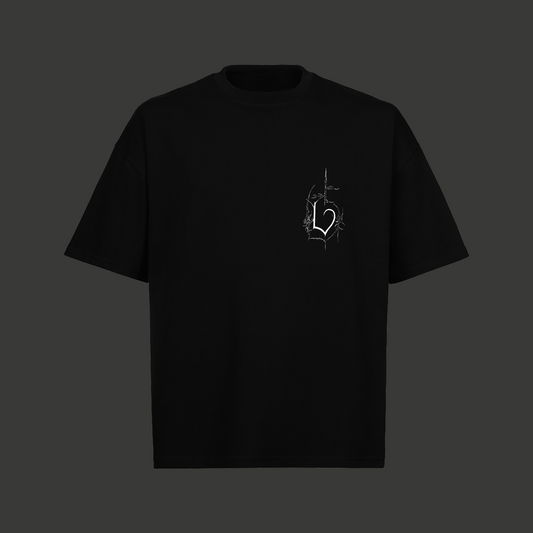 Oversized Boxy Lettering Tee - Black